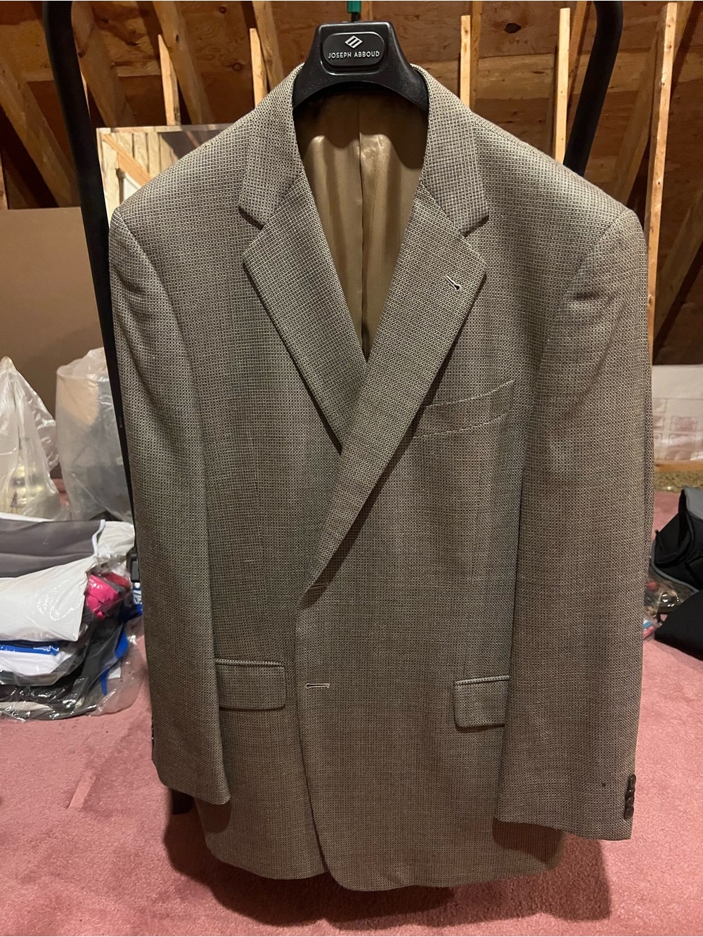 Joseph Abboud Gray Taupe Microcheck Sport Coat
